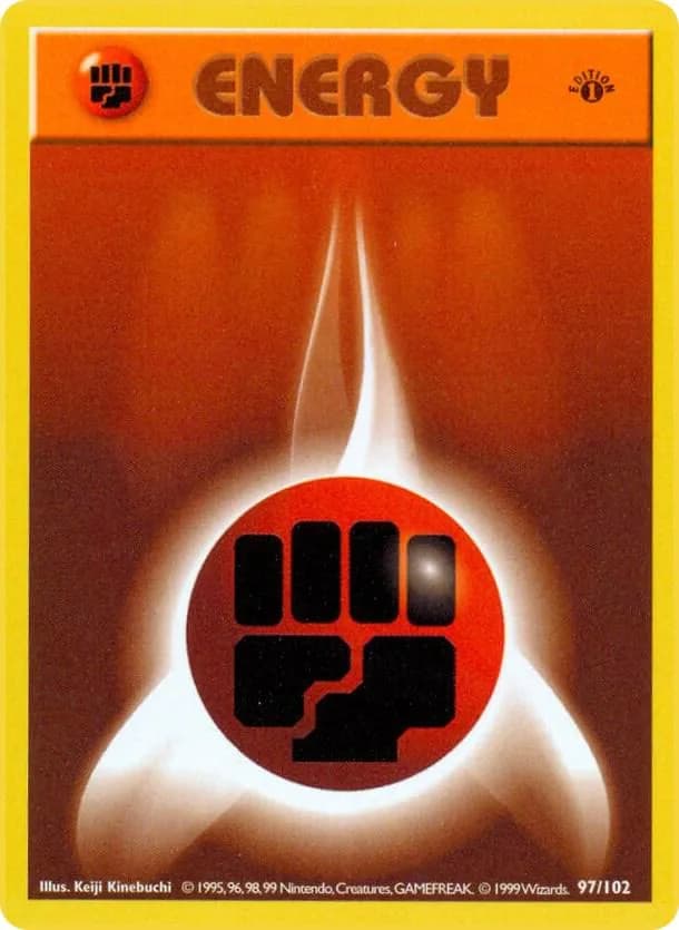 1st Edition Fighting Energy card front, Base Set 97/102