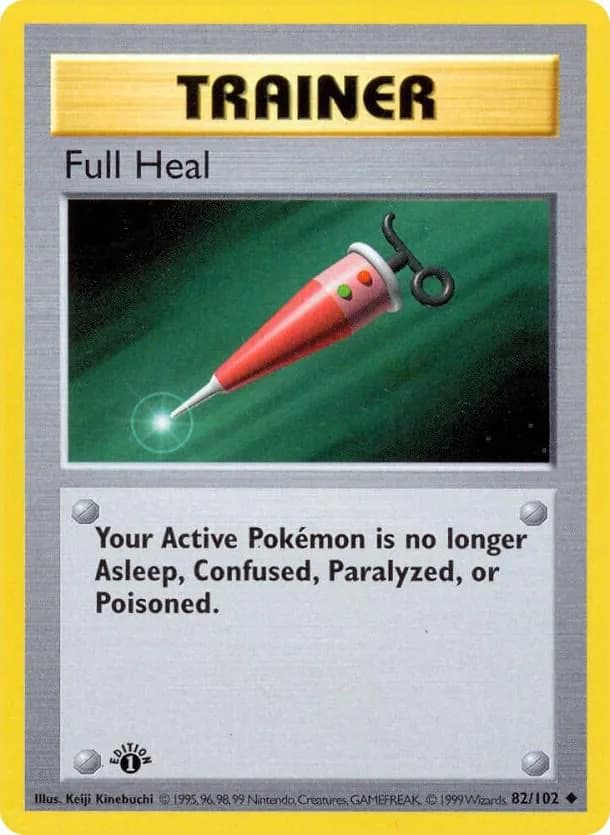 1st Edition Full Heal card front, Base Set 82/102