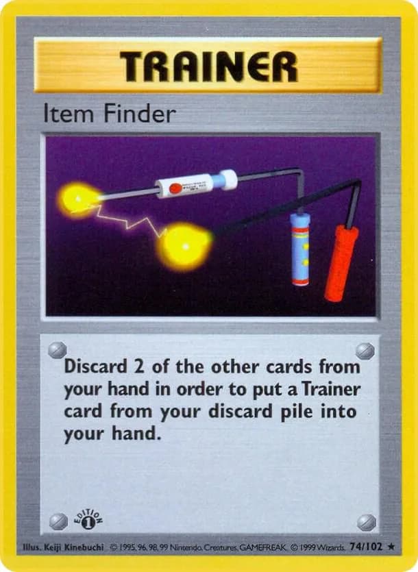 1st Edition Item Finder card front, Base Set 74/102