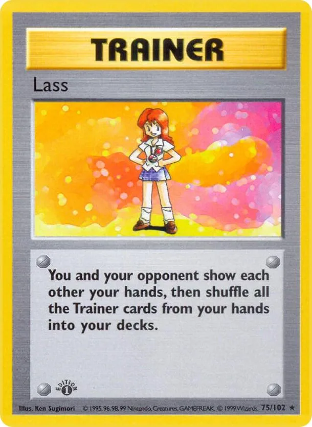 1st Edition Lass card front, Base Set 75/102