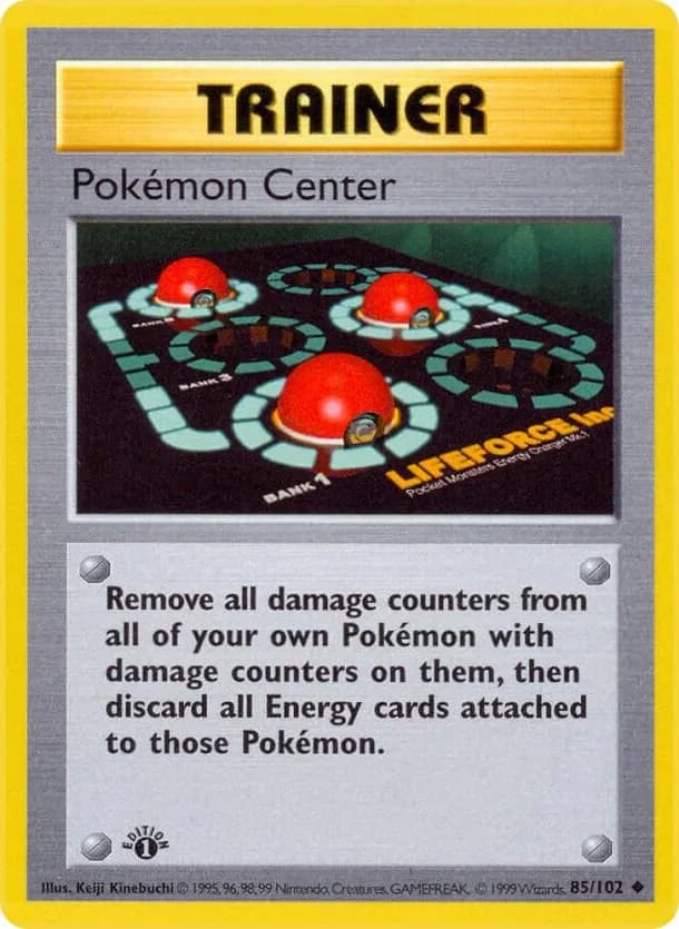1st Edition Pokémon Center card front, Base Set 85/102