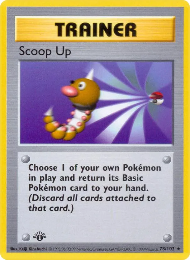 1st Edition Scoop Up card front, Base Set 78/102
