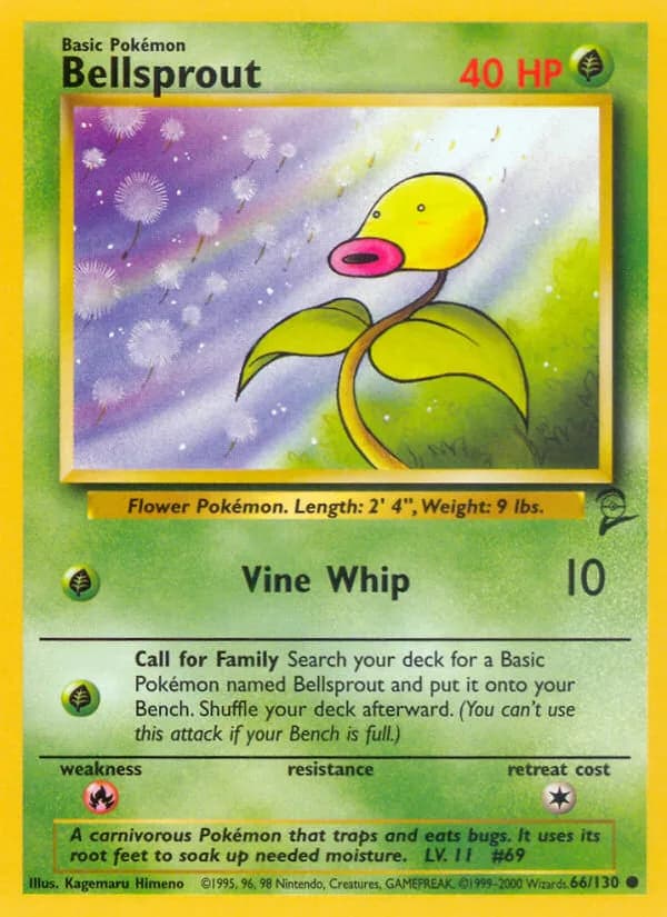 Bellsprout card front, Base Set 2 66/130