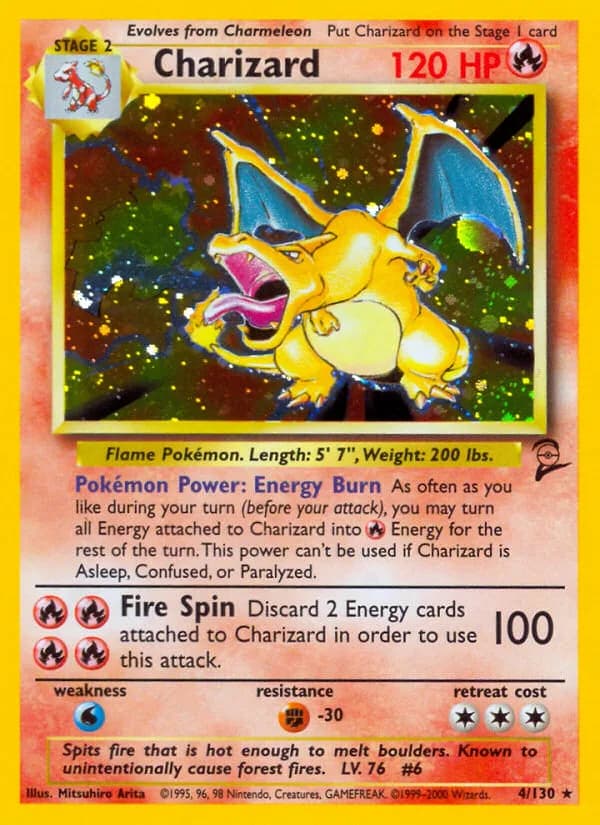 Base Set 2 Charizard card front, 4/130