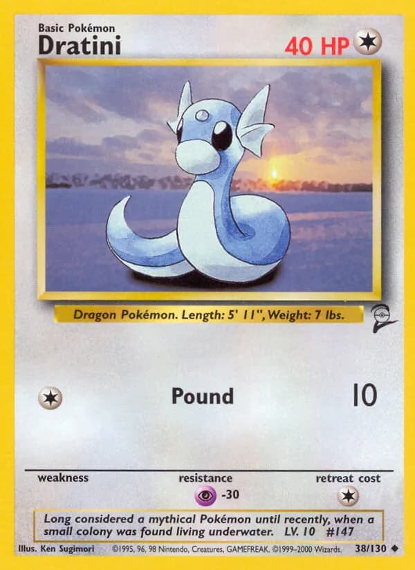 Dratini card front, Base Set 2 38/130