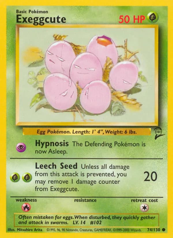 Exeggcute card front, Base Set 2 74/130