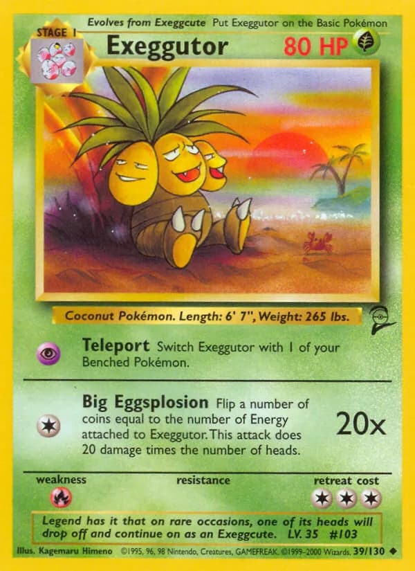 Exeggutor card front, Base Set 2 39/130