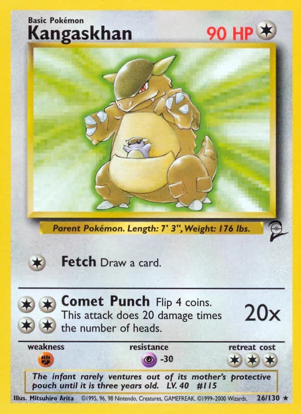 Kangaskhan card front, Base Set 2 26/130