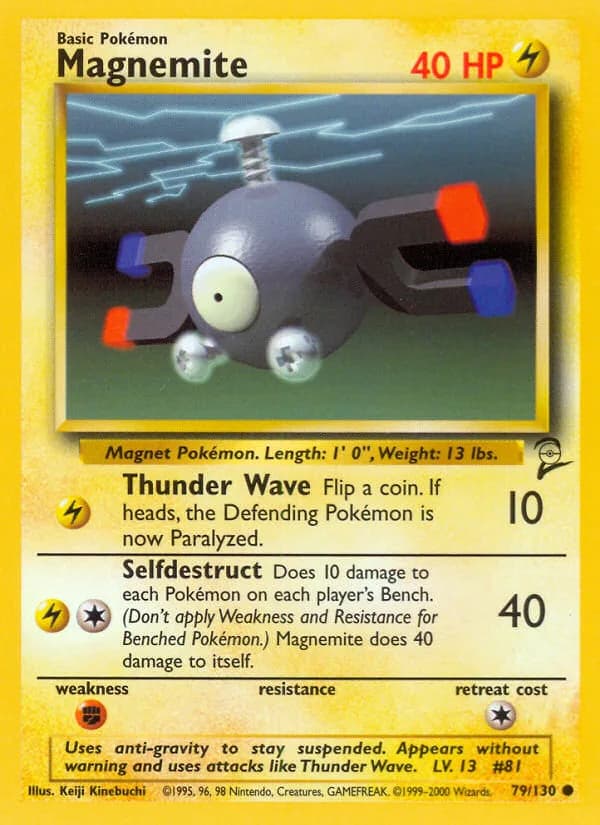 Magnemite card front, Base Set 2 79/130