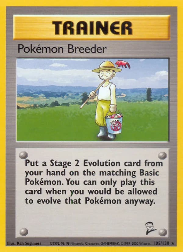 Pokémon Breeder card front, Base Set 2 105/130