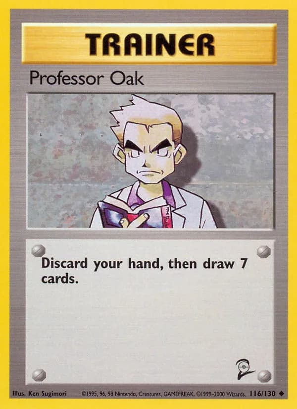 Professor Oak card front, Base Set 2 116/130