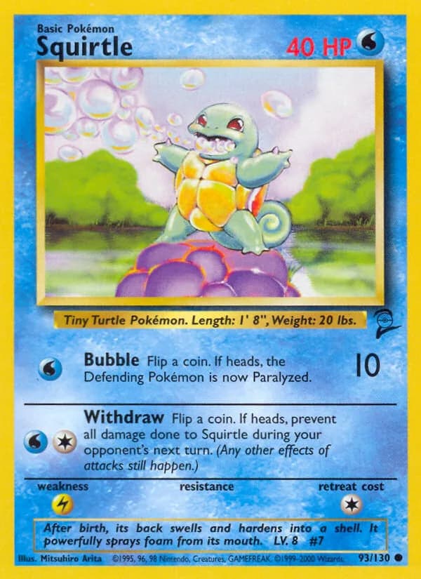 Squirtle card front, Base Set 2 93/130