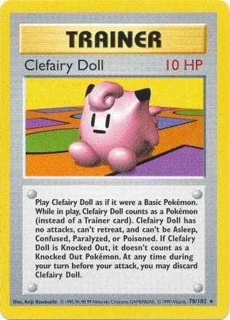 Shadowless Clefairy Doll card front, Base Set 70/102