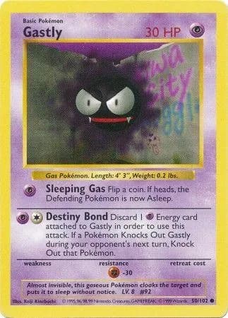 Shadowless Gastly card front, Base Set 50/102