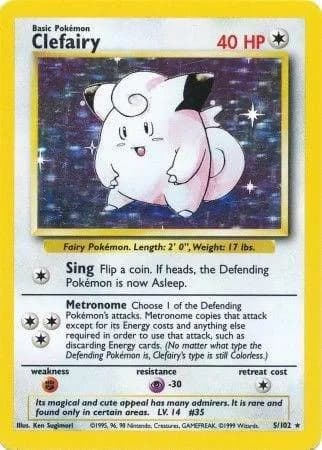 Unlimited Clefairy card front, Base Set 5/102