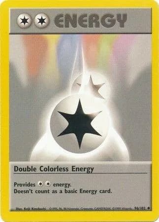 Unlimited Double Colorless Energy card front, Base Set 96/102