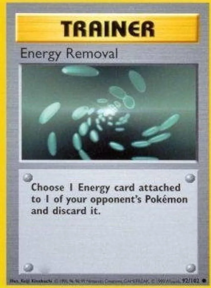 Unlimited Energy Removal card front, Base Set 92/102