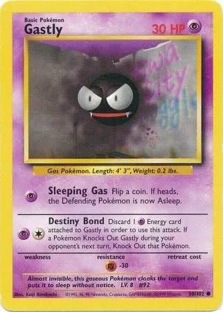 Unlimited Gastly card front, Base Set 50/102