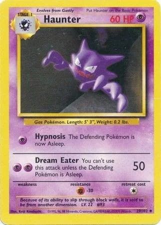 Unlimited Haunter card front, Base Set 29/102