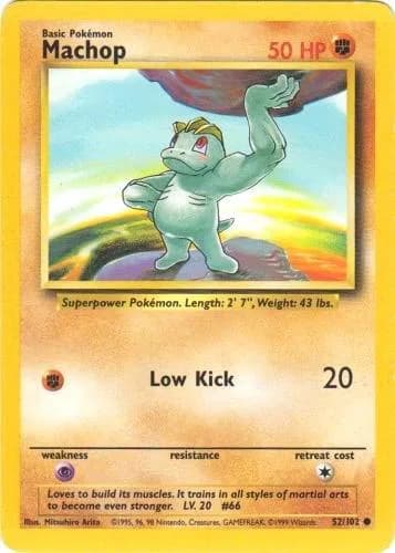 Unlimited Machop card front, Base Set 52/102