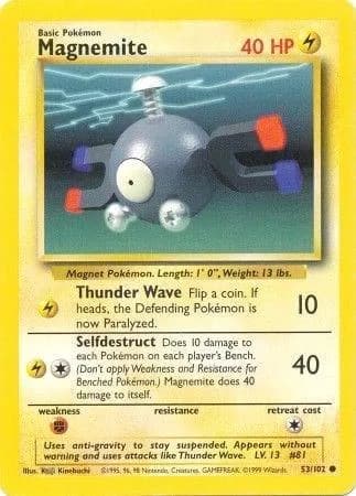 Unlimited Magnemite card front, Base Set 53/102