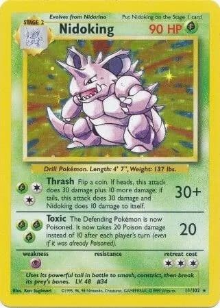 Unlimited Nidoking card front, Base Set 11/102