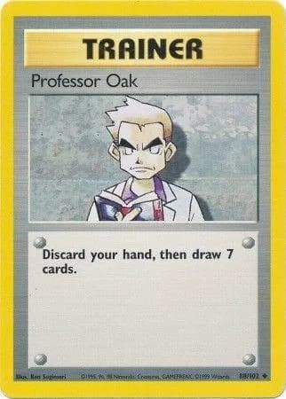 Unlimited Professor Oak card front, Base Set 88/102