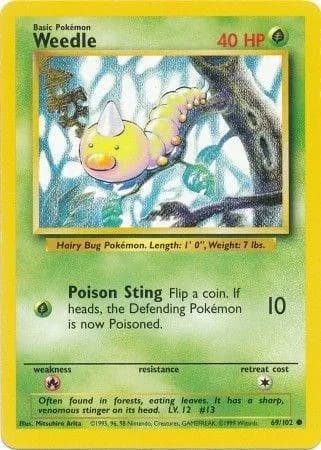 Unlimited Weedle card front, Base Set 69/102