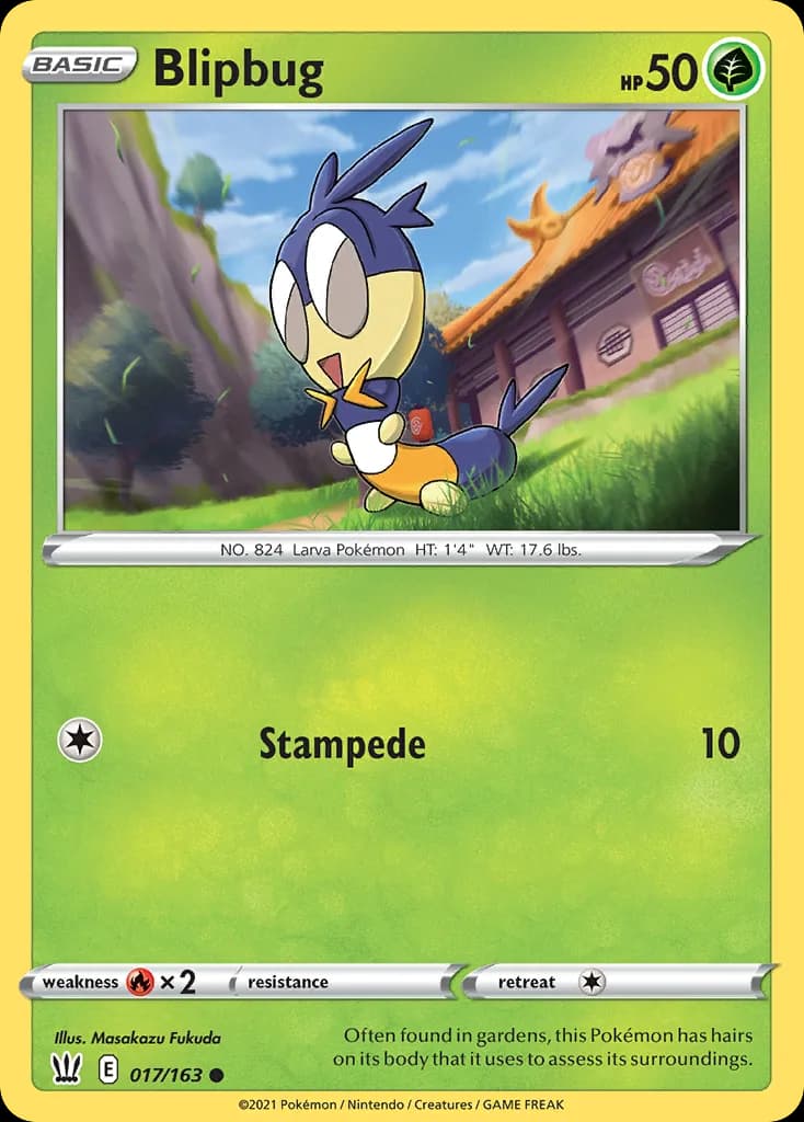 Blipbug, Battle Styles 17/163, English non-holo base-card reference; reverse-holo finish is not shown
