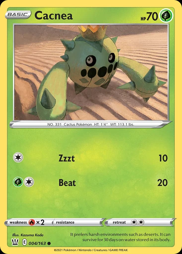 Battle Styles Cacnea card front, 4/163