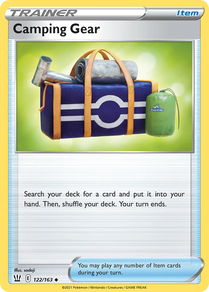 Battle Styles Camping Gear card front, 122/163
