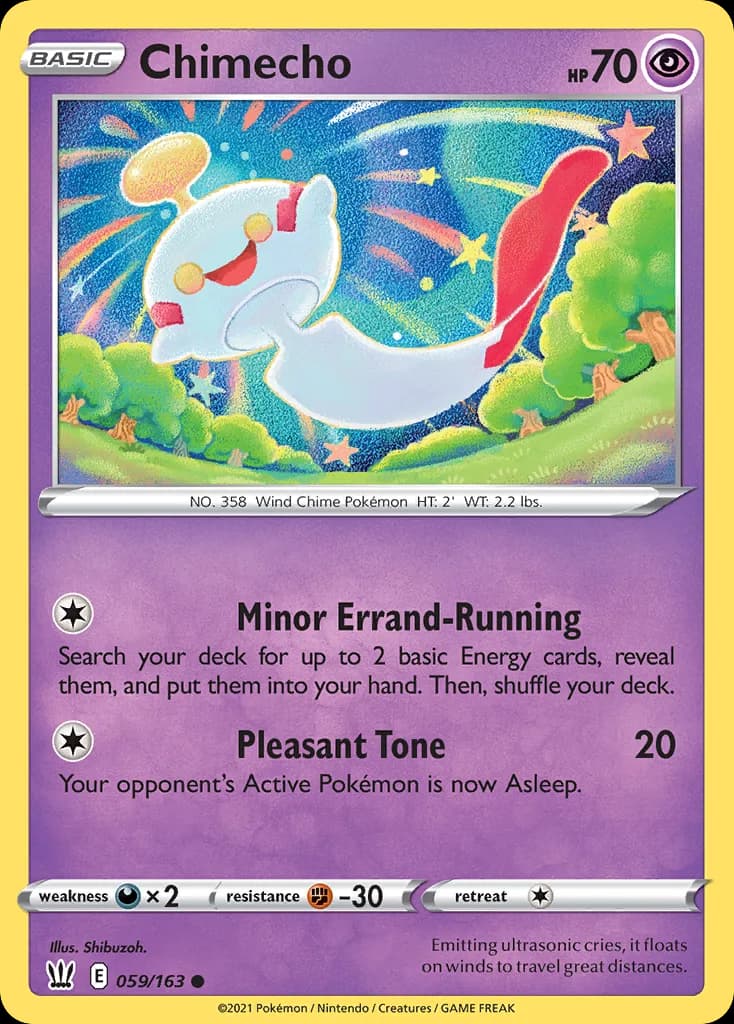 Battle Styles Chimecho card front, 59/163