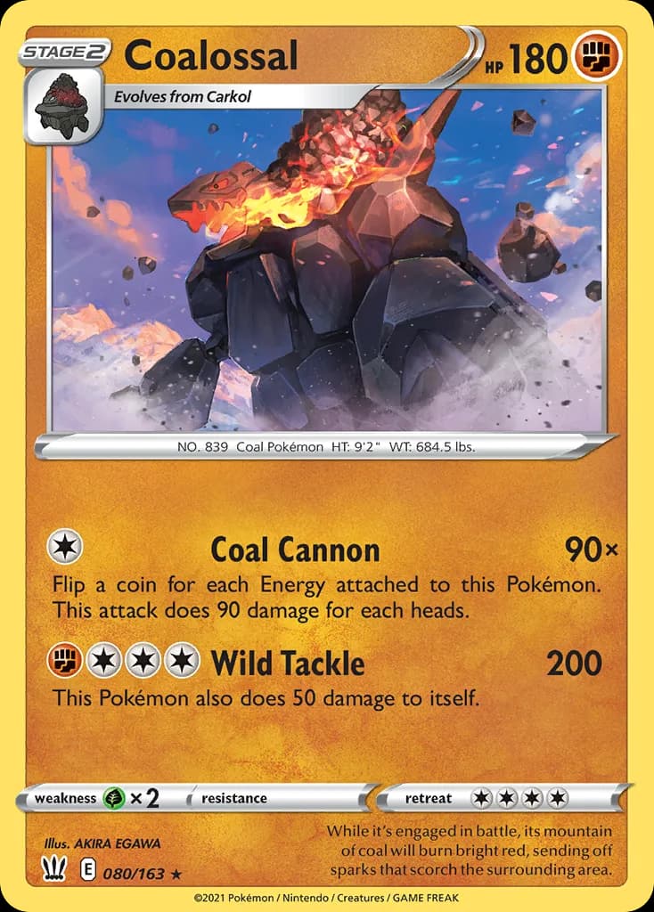 Battle Styles Coalossal card front, 80/163