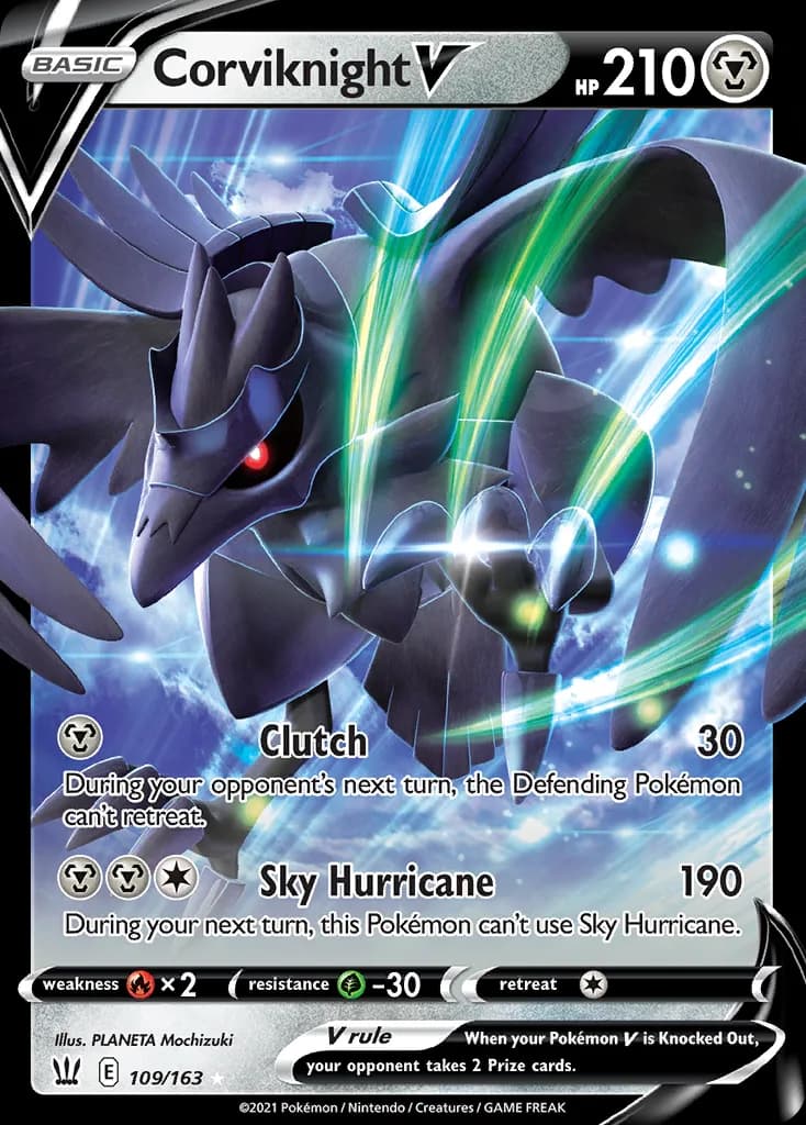 Corviknight V card front, Battle Styles 109/163