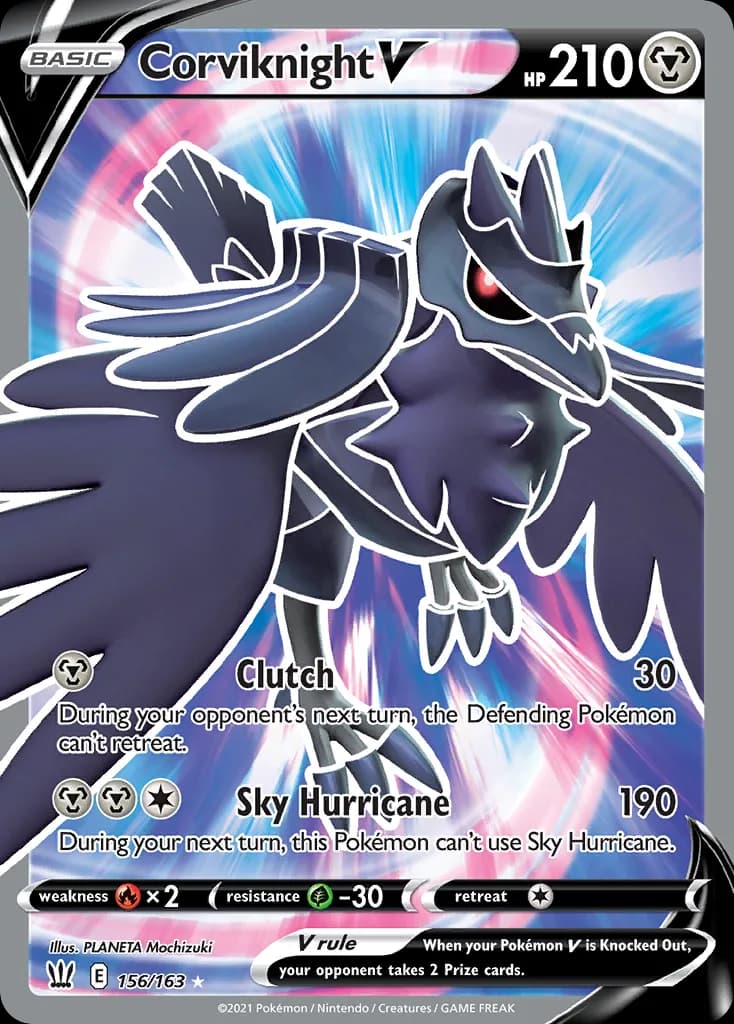 Corviknight V card front, Battle Styles 156/163