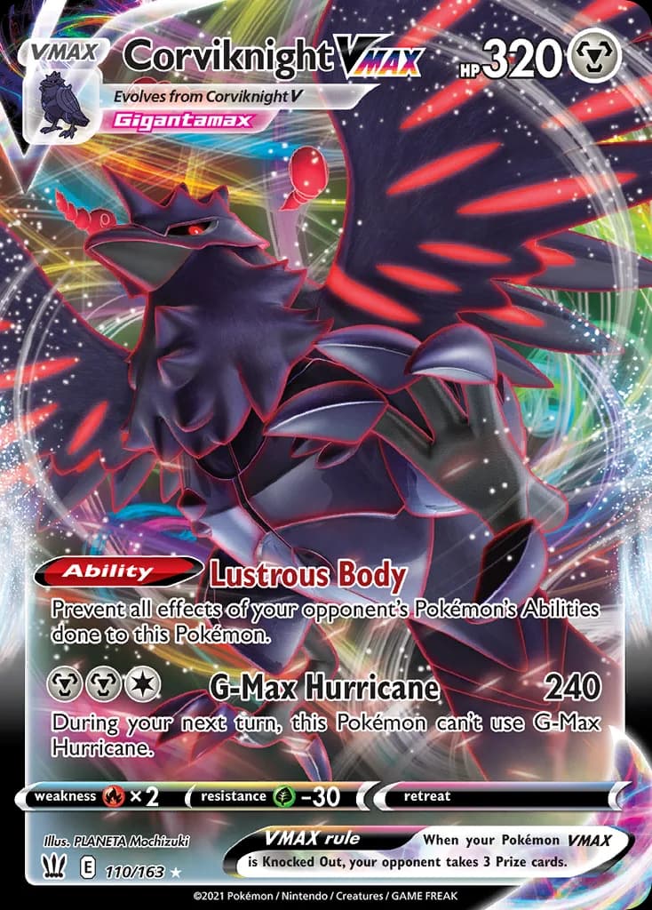 Corviknight VMAX card front, Battle Styles 110/163
