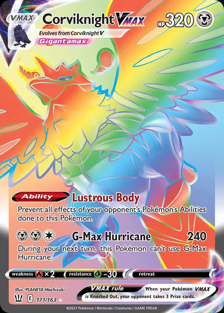 Corviknight VMAX card front, Battle Styles 171/163
