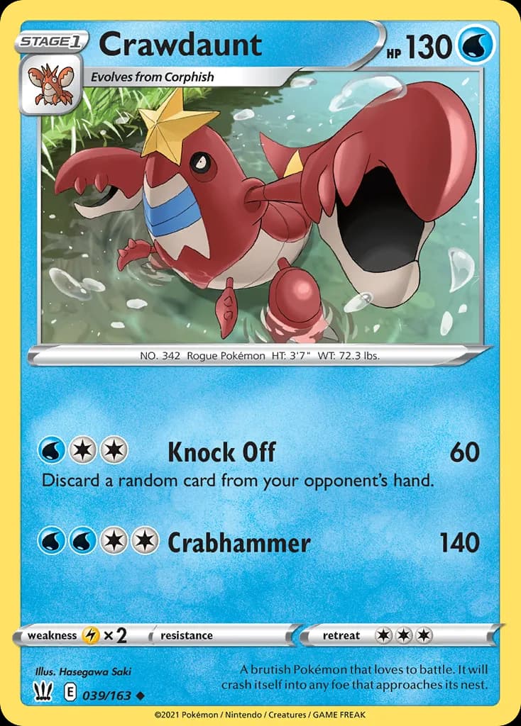 Battle Styles Crawdaunt card front, 39/163