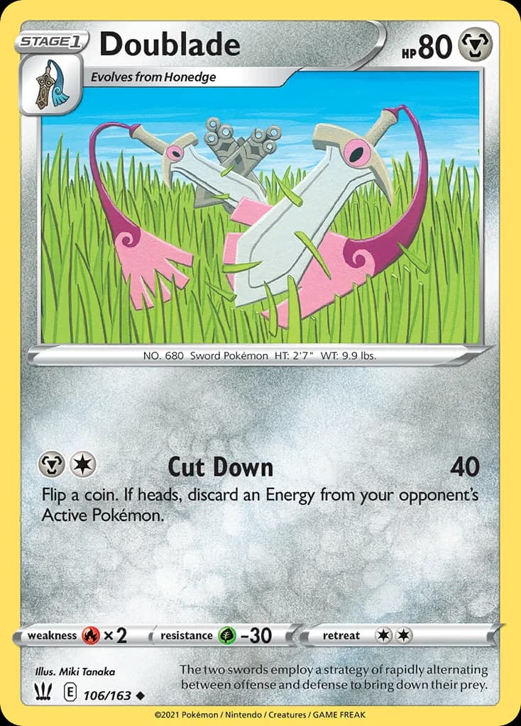 Battle Styles Doublade card front, 106/163