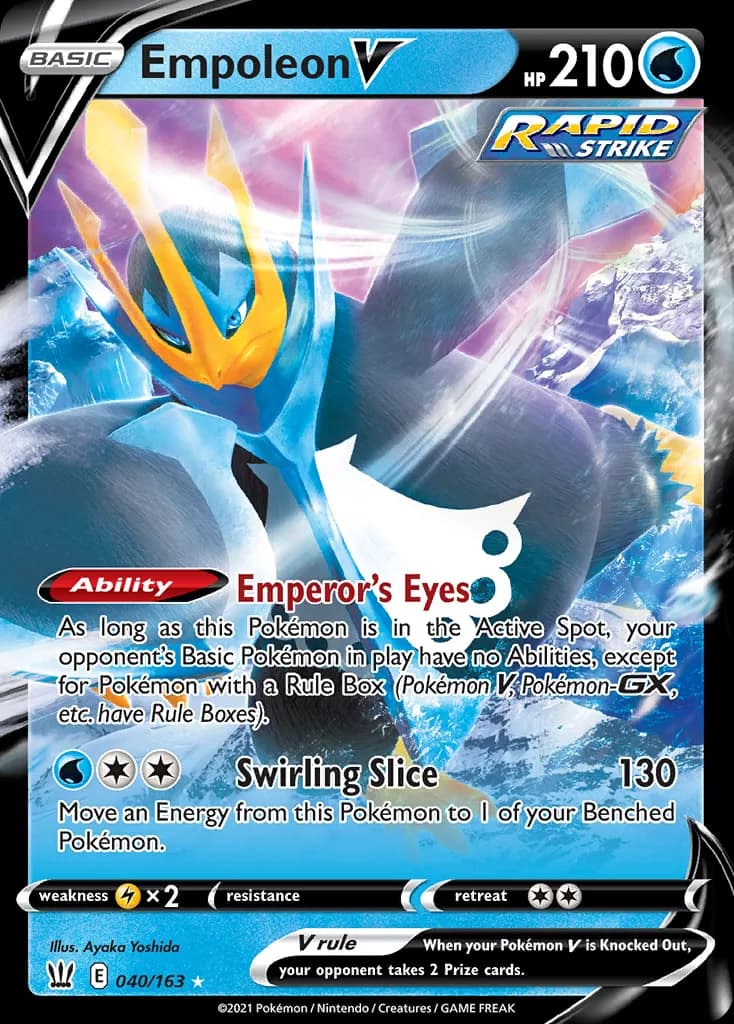Empoleon V card front, Battle Styles 40/163