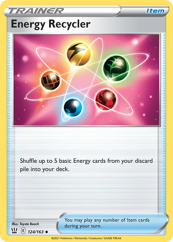 Battle Styles Energy Recycler card front, 124/163
