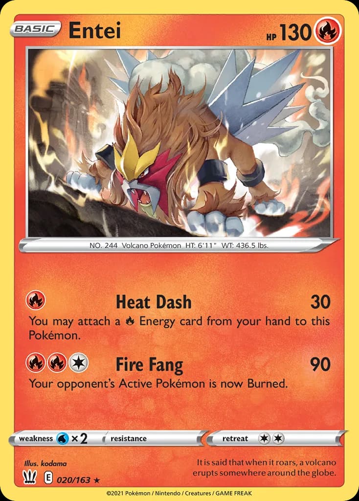 Entei card front, Battle Styles 20/163
