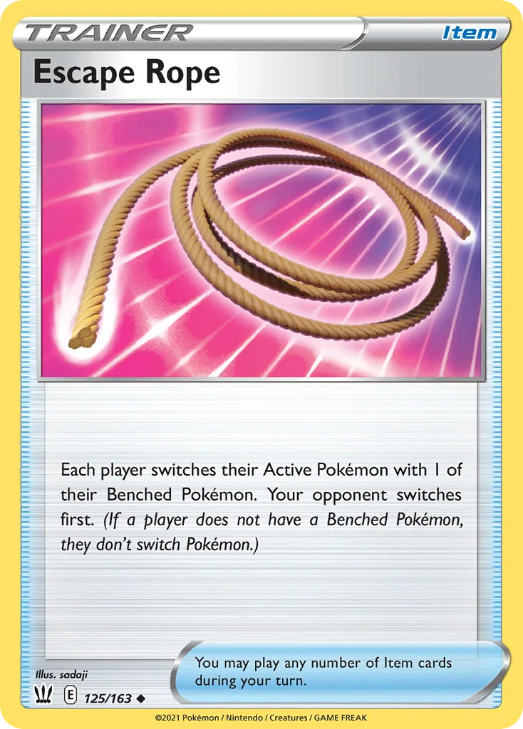 Battle Styles Escape Rope card front, 125/163