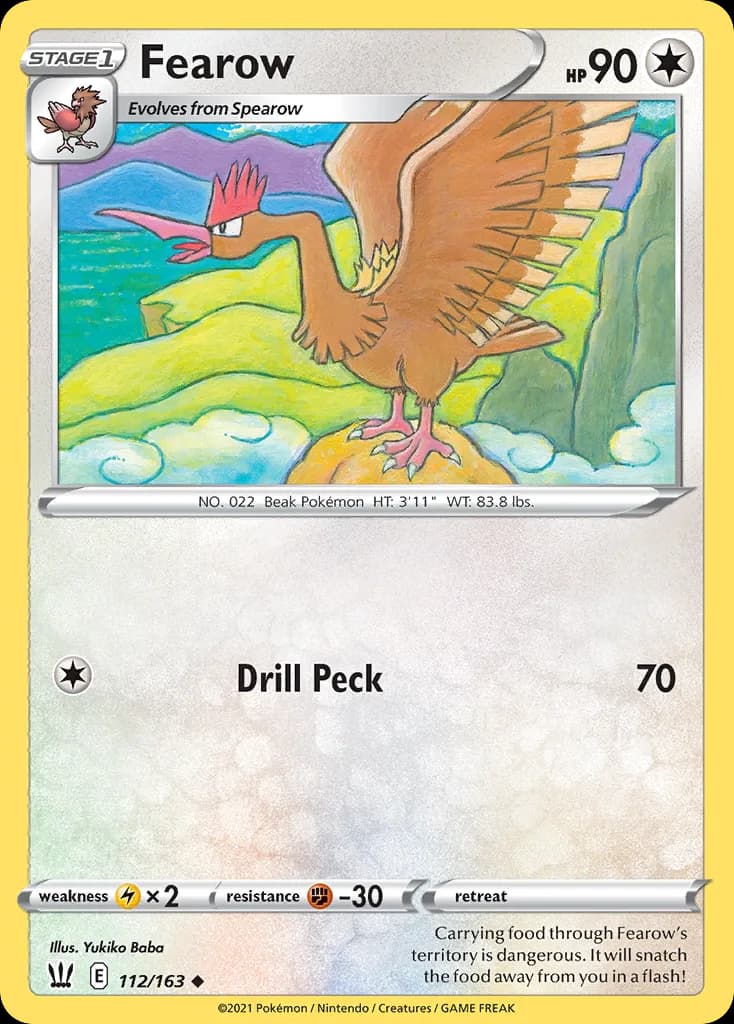 Battle Styles Fearow card front, 112/163