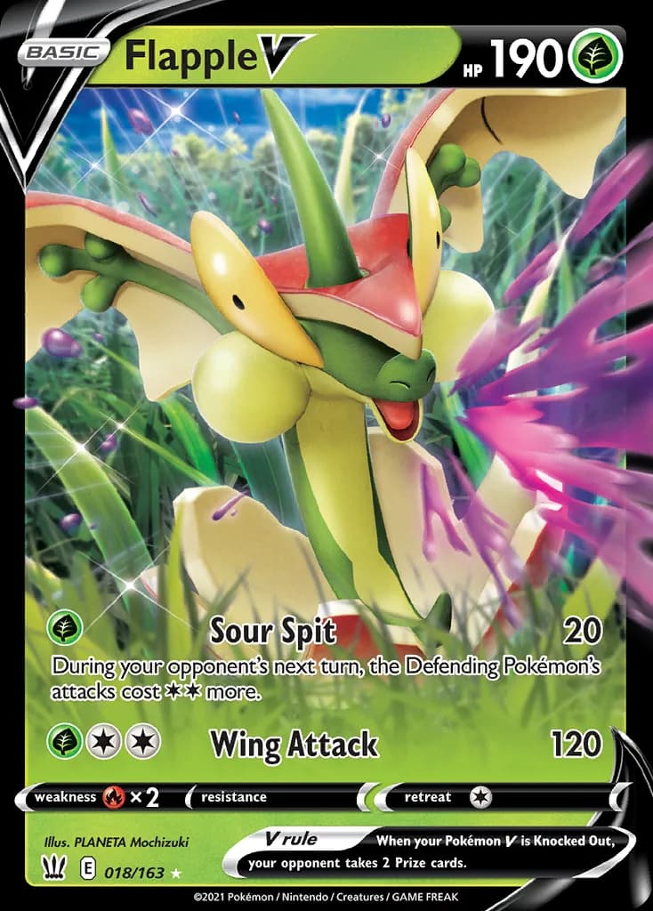 Battle Styles Flapple V card front, 18/163