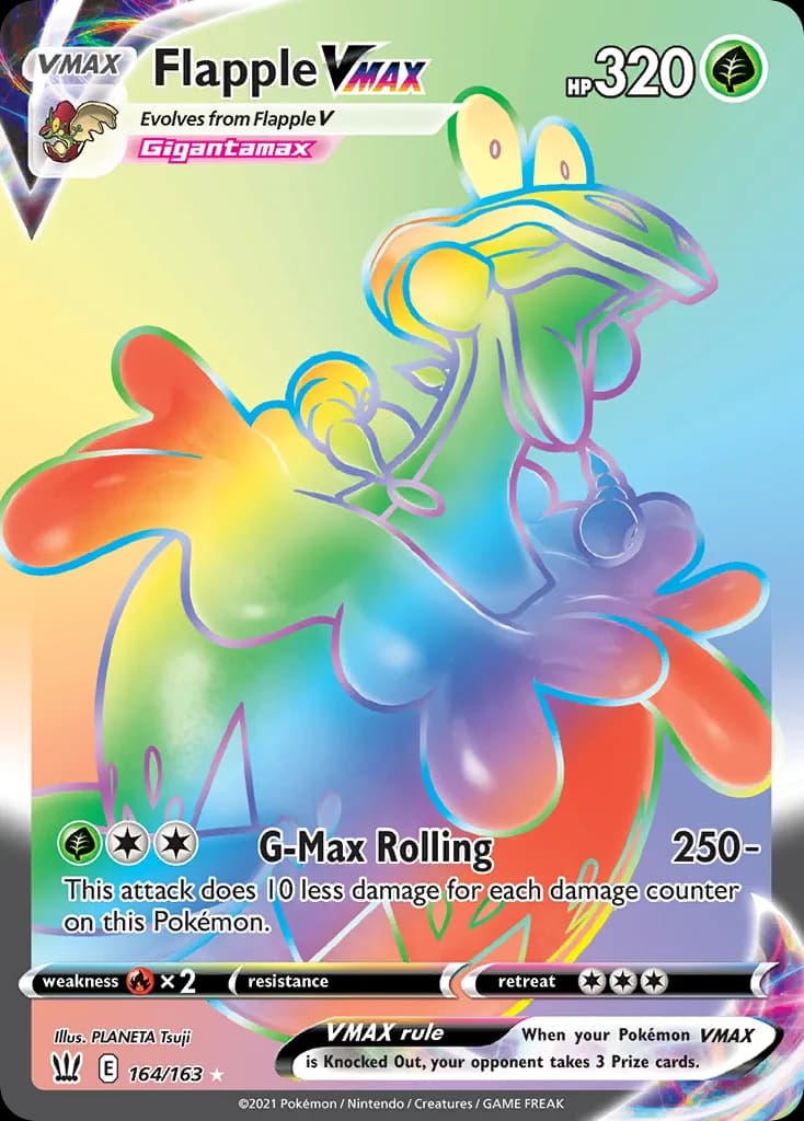 Battle Styles Flapple VMAX card front, 164/163