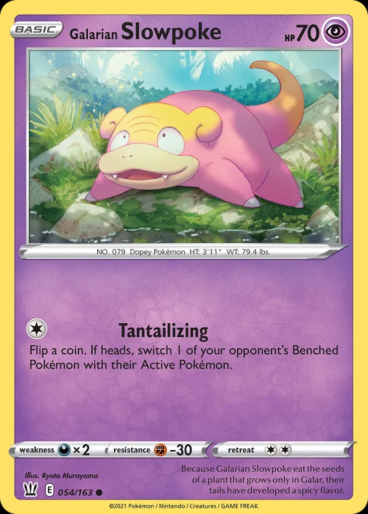 Galarian Slowpoke card front, Battle Styles 54/163