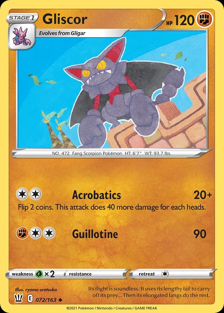 Battle Styles Gliscor card front, 72/163
