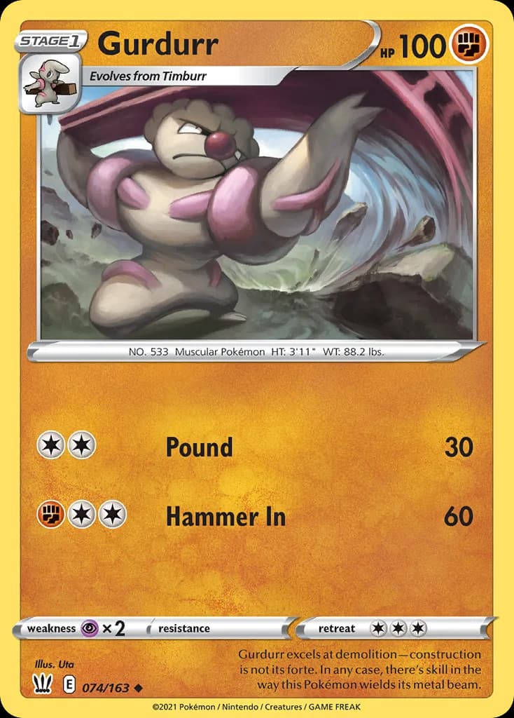 Battle Styles Gurdurr card front, 74/163