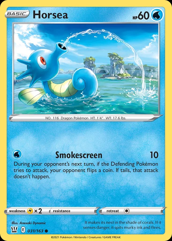 Battle Styles Horsea card front, 31/163